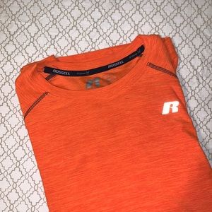 Orange Russell Kids Long Sleeve Athletic dri-power 360 Warmth Shirt